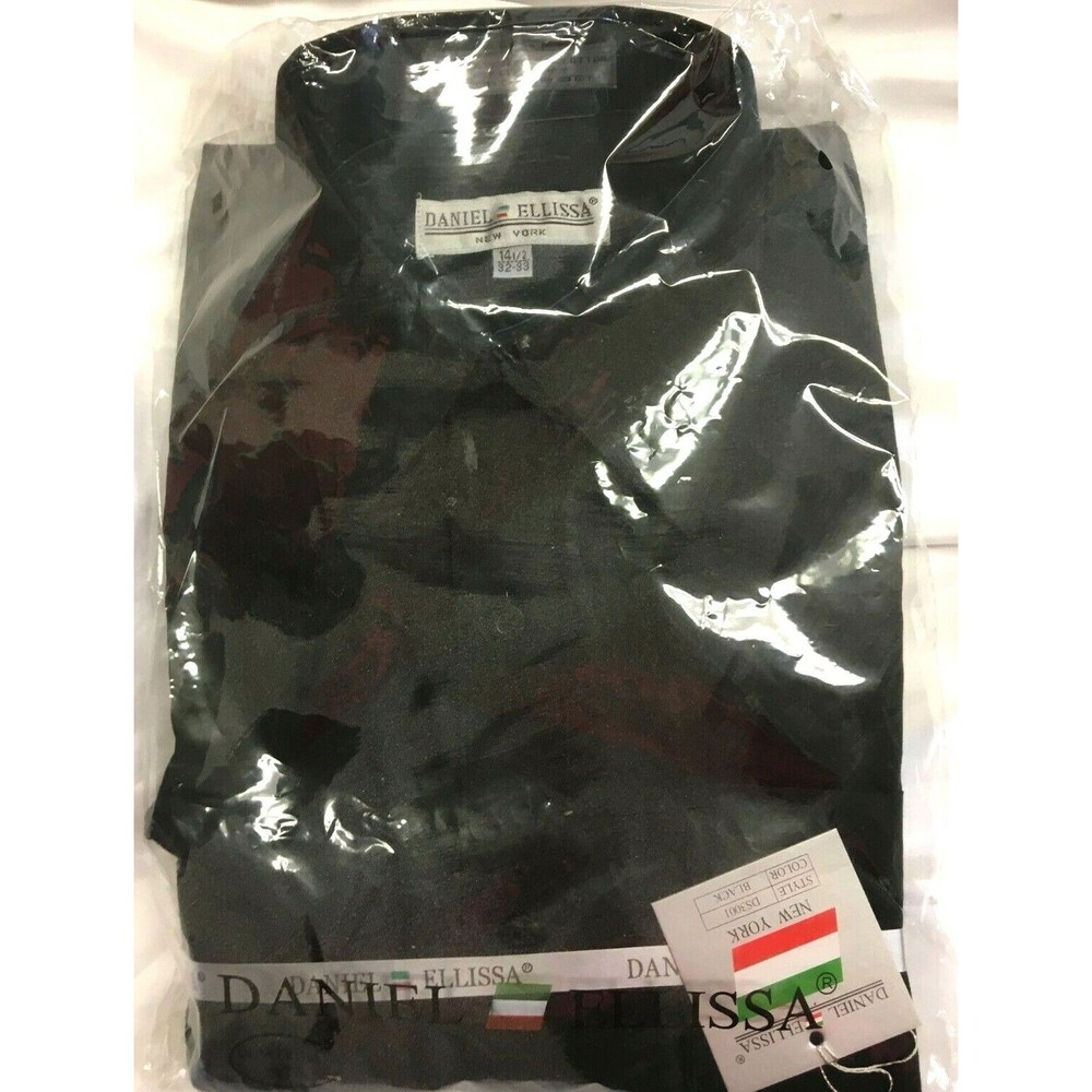 Daniel Elissa NY Men's Button Down Shirt Black Long Sleeve 14-½,  32-33 NIP